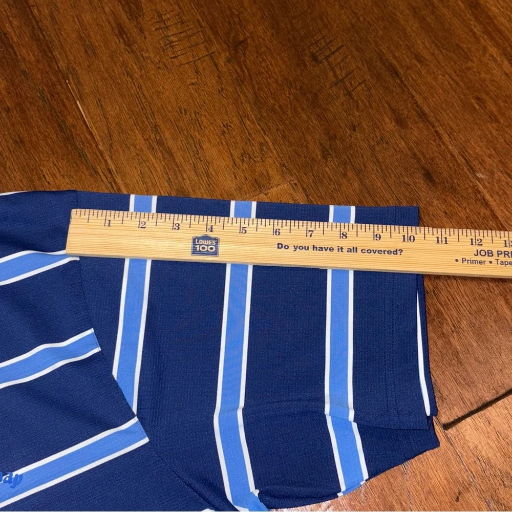 Men's Callaway 2-Tone Blue & White Striped‎ Stretch Fabric Polo XXL
